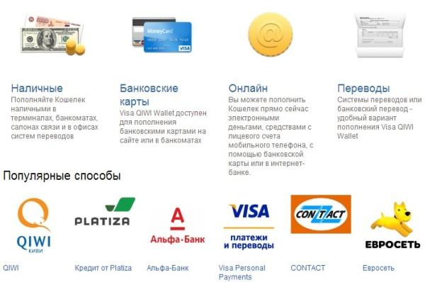 пополнение в Киви.ру пополнение в QIWI.ru